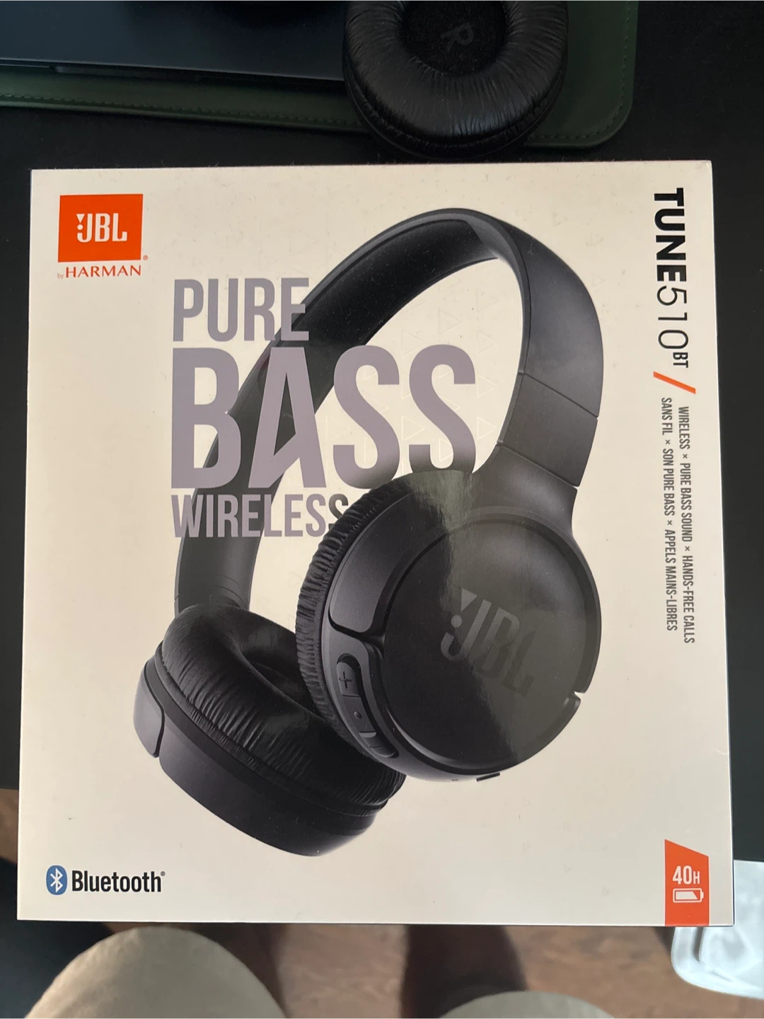 JBL Bluetooth headphones.