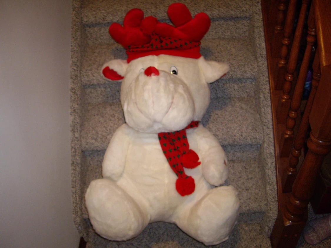 Large White Reindeer Plush Toy