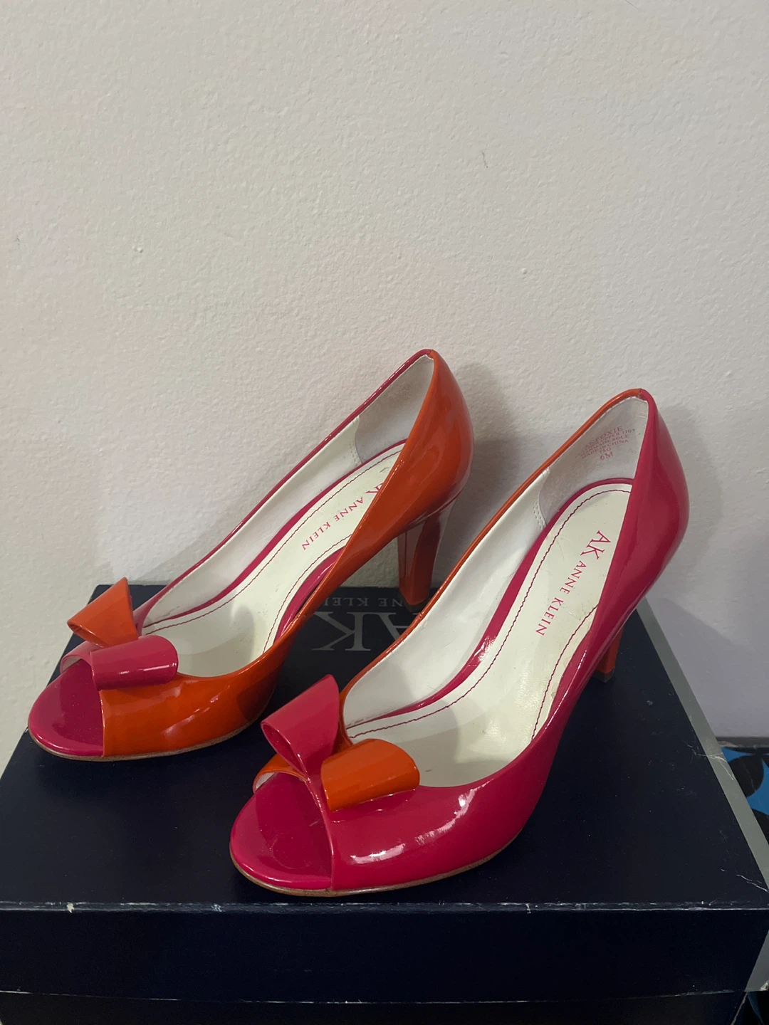 Anne Klein Open Toe Bow Heels