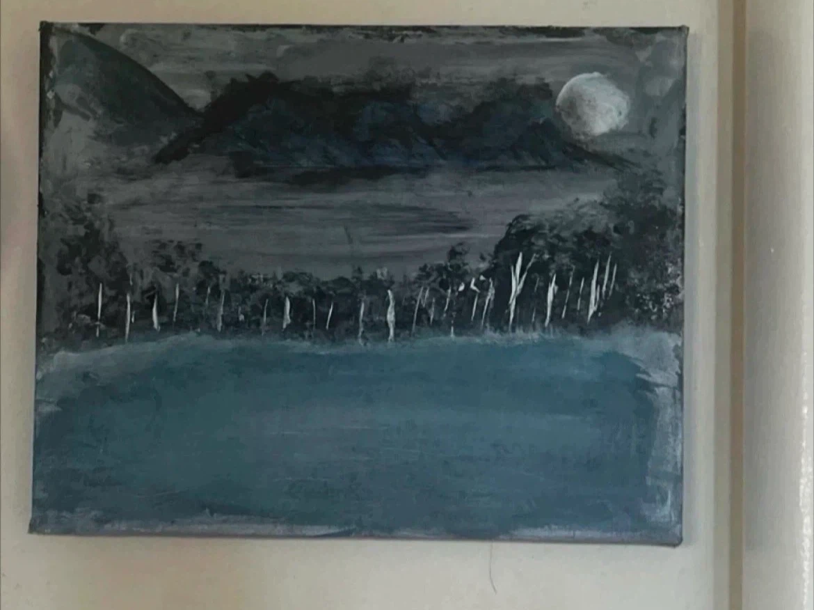 Original Painting - Moonlit Landscape