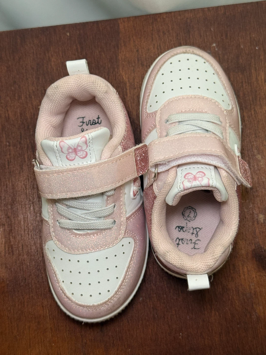 First Steps Pink Butterfly Sneakers