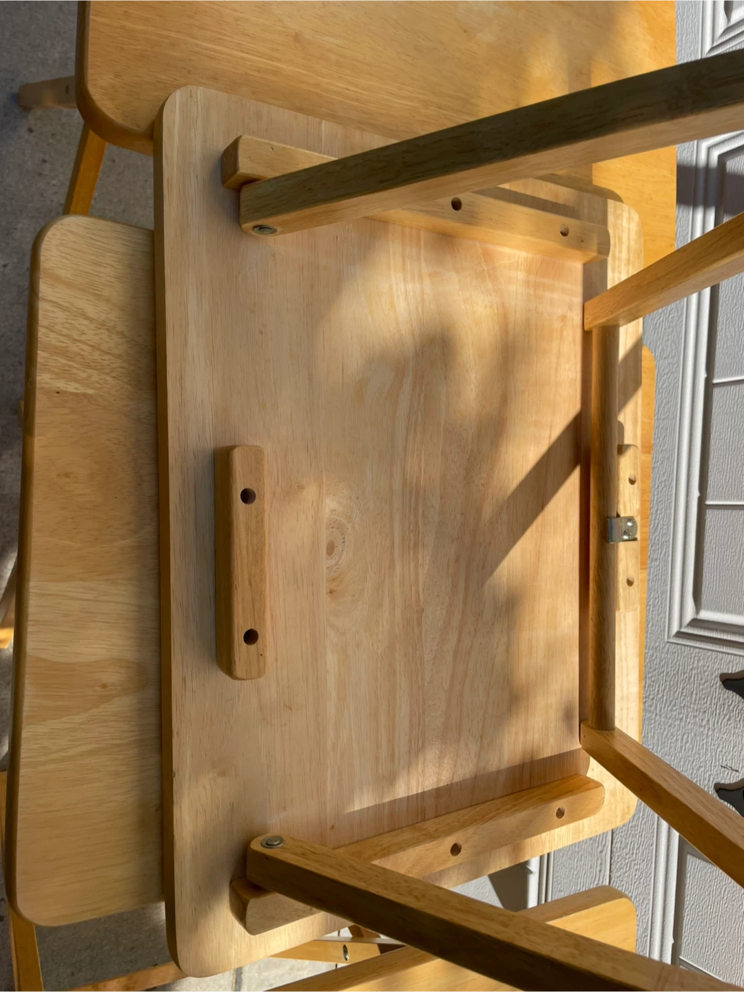 Set of 4 Wooden Folding TV Trays with Stand - photo 4