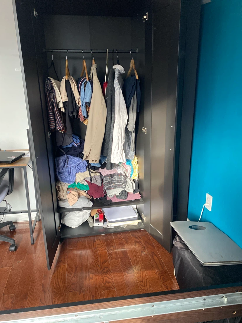 Black Wardrobe with Mirror IKEA - photo 2