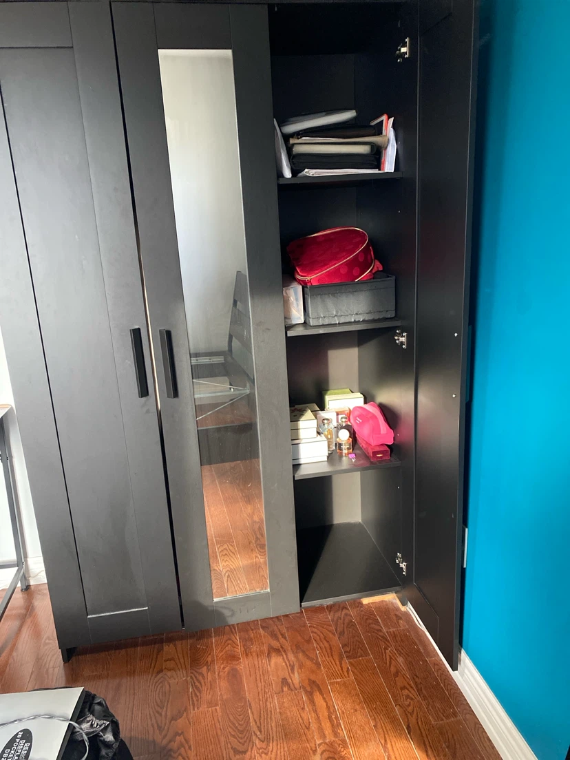 Black Wardrobe with Mirror IKEA - photo 3