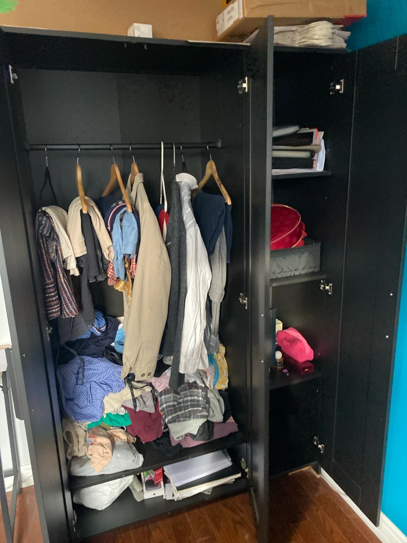 Black Wardrobe with Mirror IKEA - photo 4