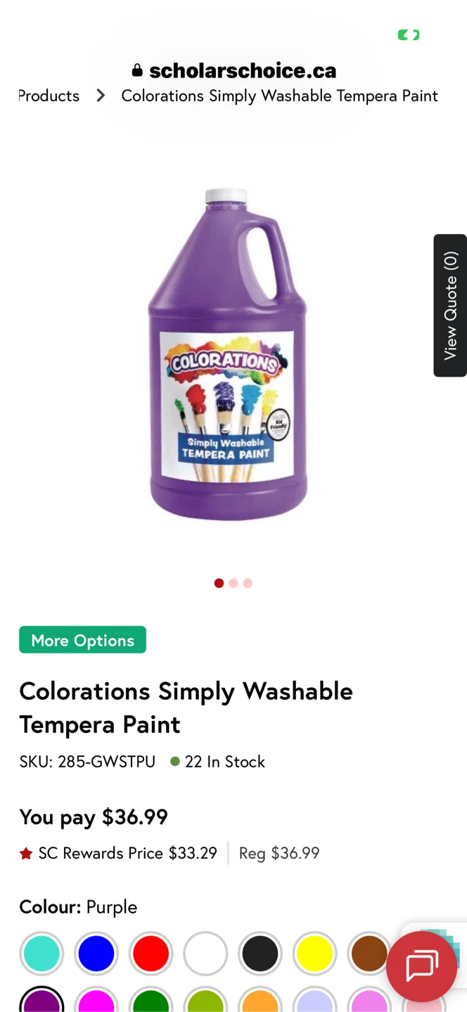 Colorations Washable Glitter Paint - Purple, 3.785 L