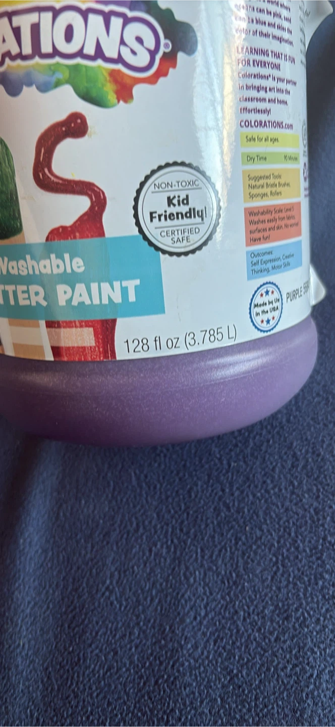Colorations Washable Glitter Paint - Purple, 3.785 L - photo 4