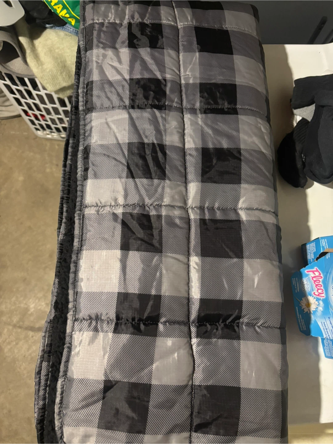 Grey and Black Plaid Weighted Blanket