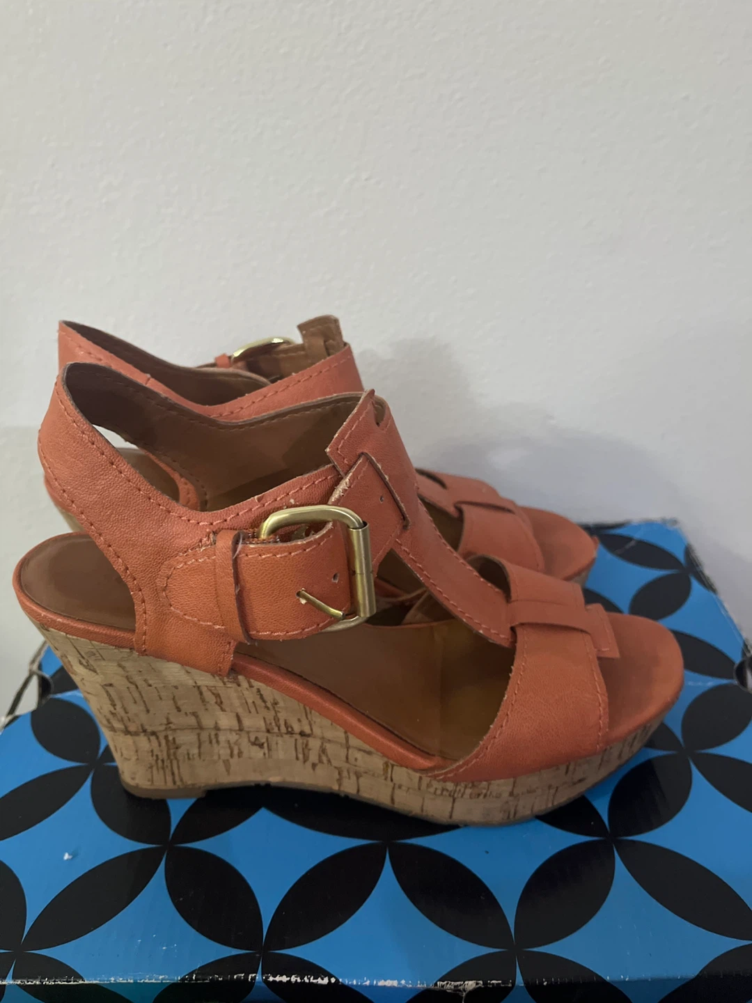 Naturalizer Orange Wedge Sandals