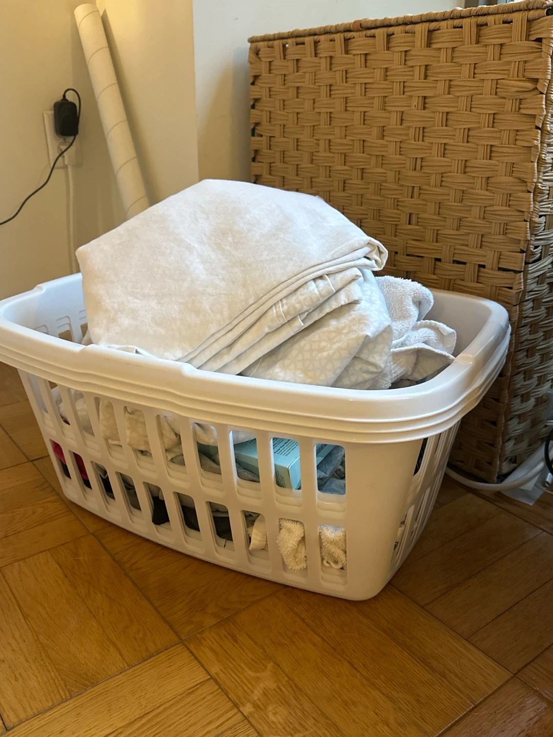 3 White Laundry Basket