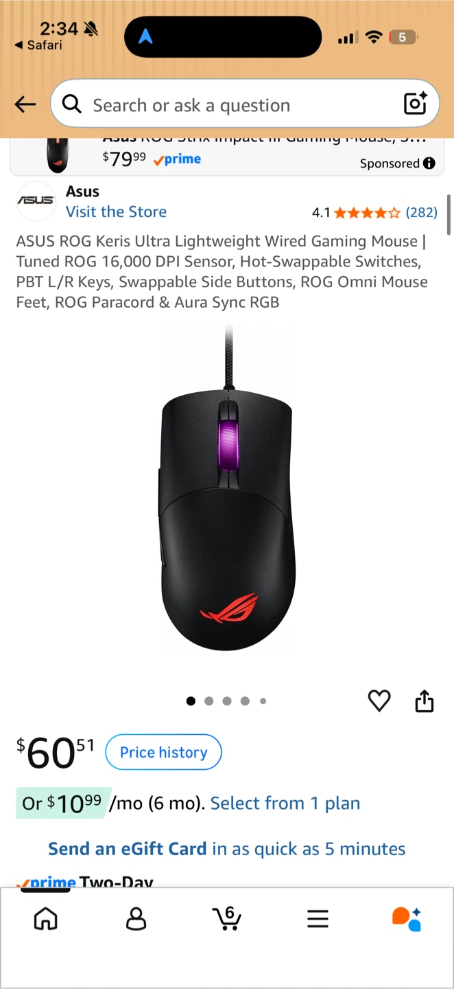 ASUS ROG Keris Wired Gaming Mice - photo 2