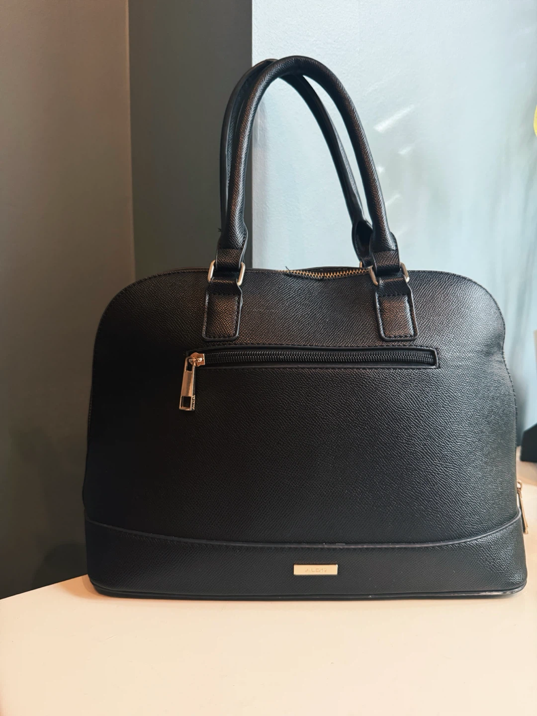 Aldo Structured Dome Satchel – Black