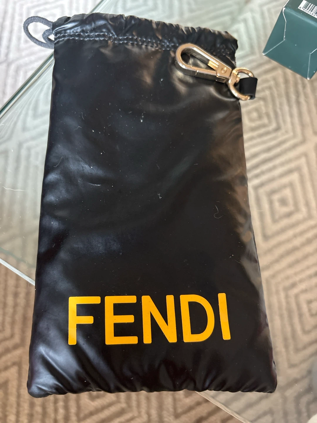 FENDI sunglasses case with clip on to keys