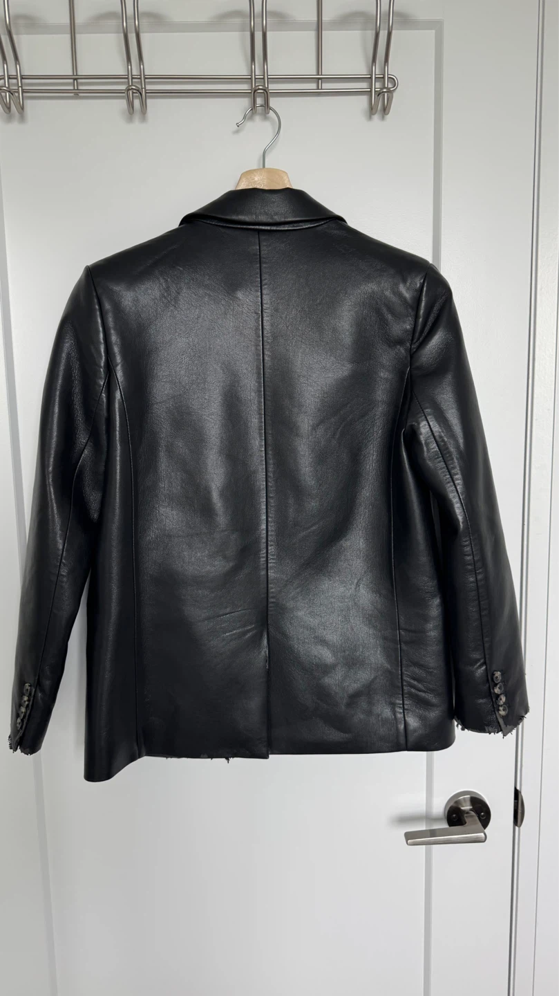Wilfred Black Faux Leather Blazer - photo 2