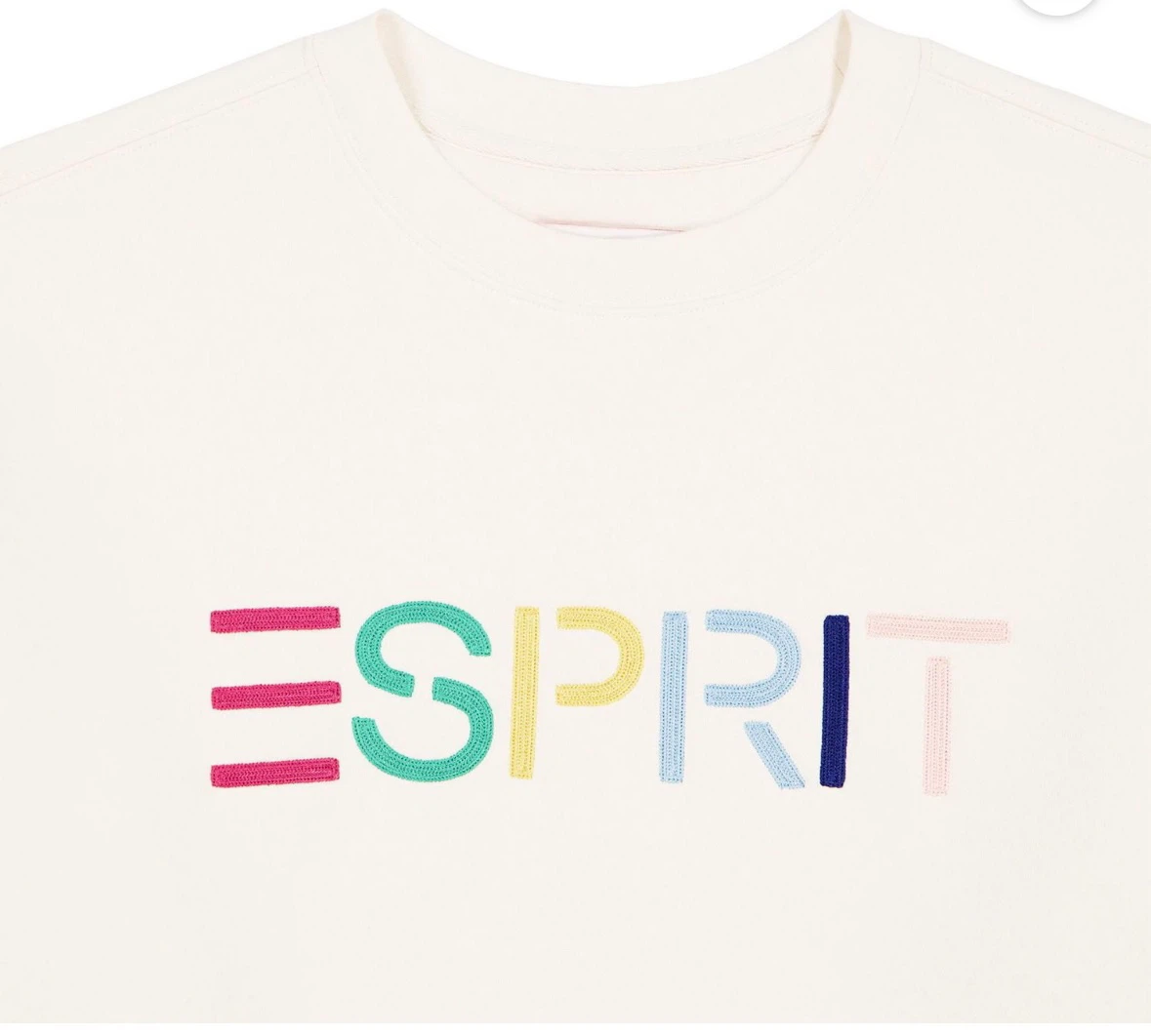 ESPRIT Women’s Fleece Embroidered Logo Sweatshirt, Retro 80s