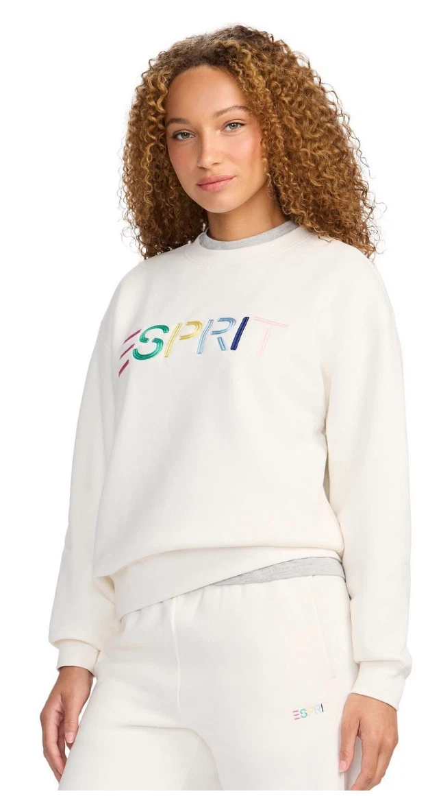 ESPRIT Women’s Fleece Embroidered Logo Sweatshirt, Retro 80s - photo 4