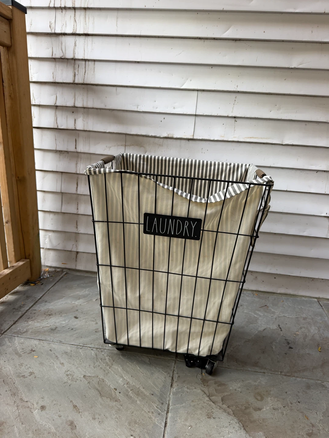 Rae Dunn Laundry Hamper on Wheels