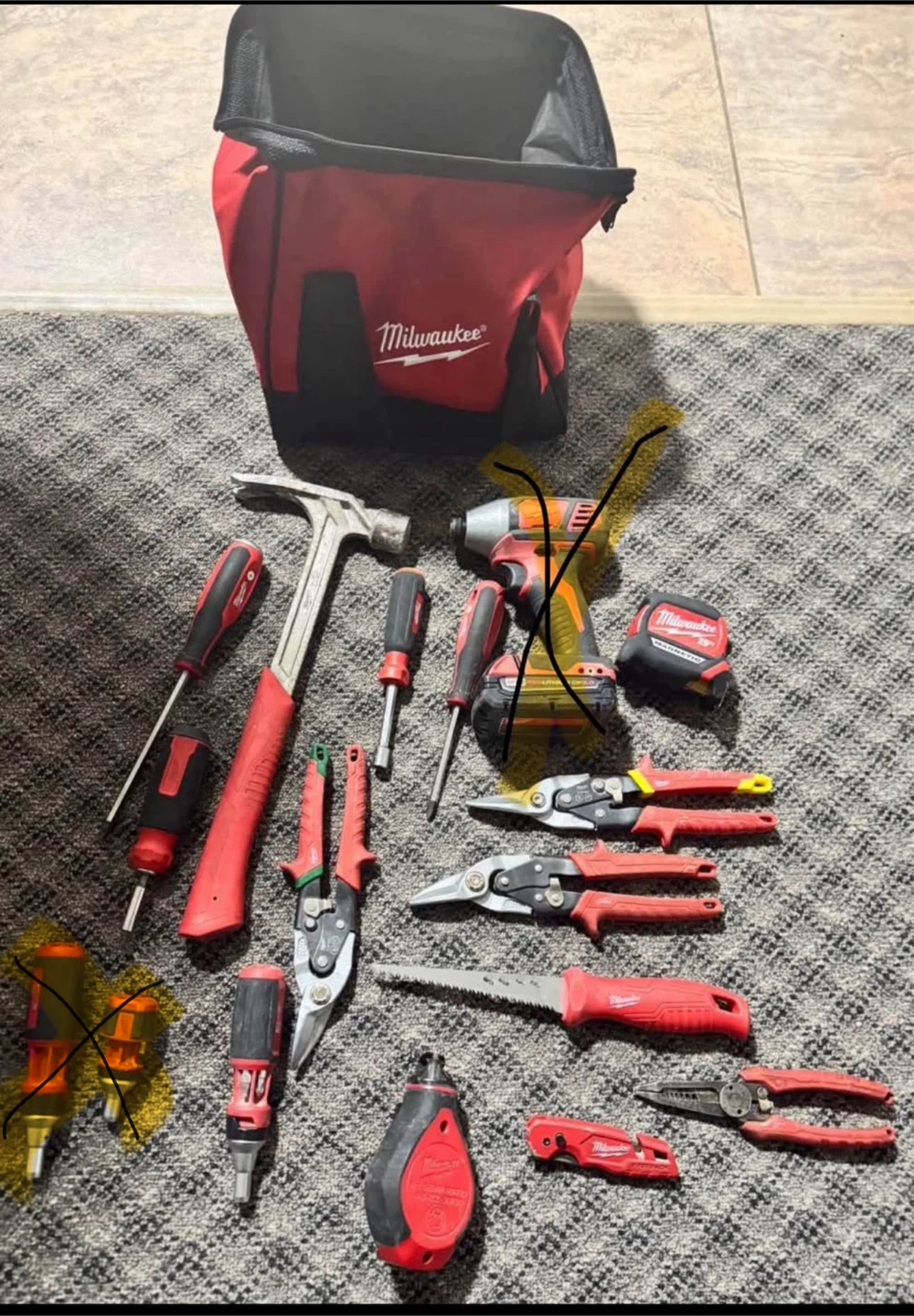 Milwaukee Tool Set with Carrying Bag