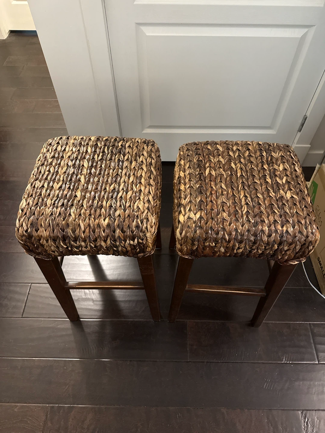 Pottery Barn Seagrass Backless Counter Stool x 2
