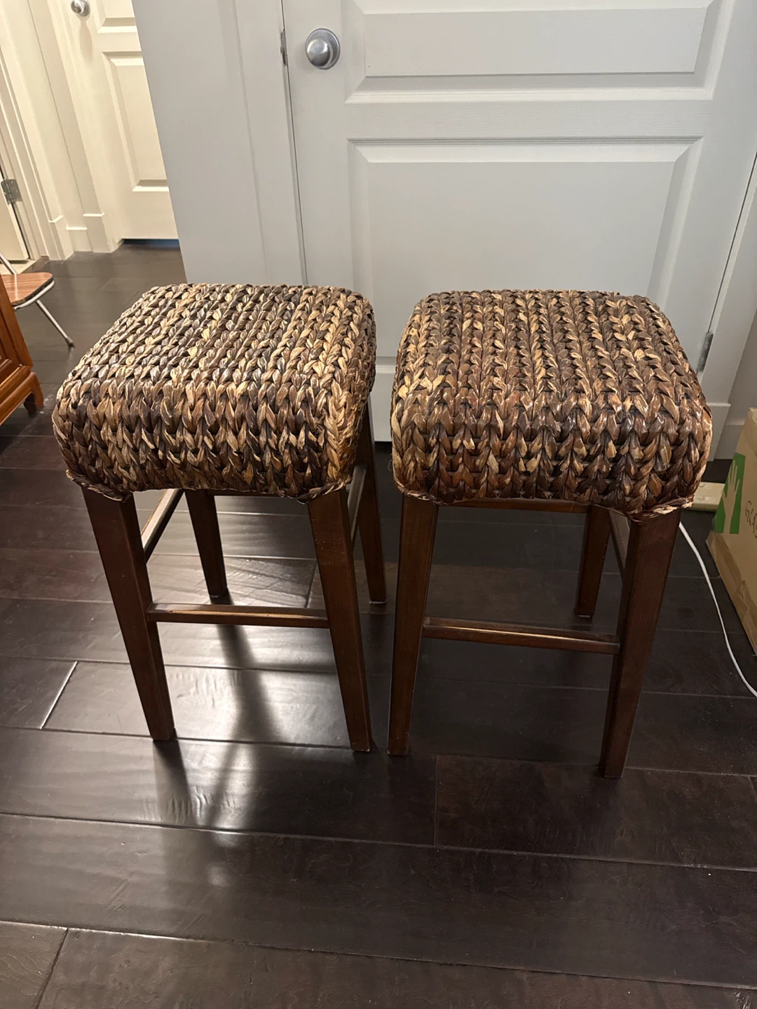 Pottery Barn Seagrass Backless Counter Stool x 2 - photo 2