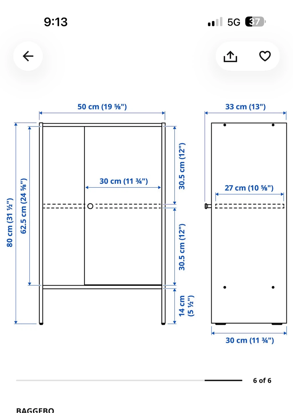 IKEA BAGGEBO Cabinet with Door, White - photo 3
