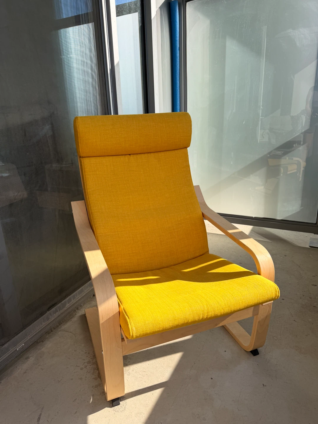 IKEA POÄNG Armchair - Birch Veneer / Kelinge Dark Yellow