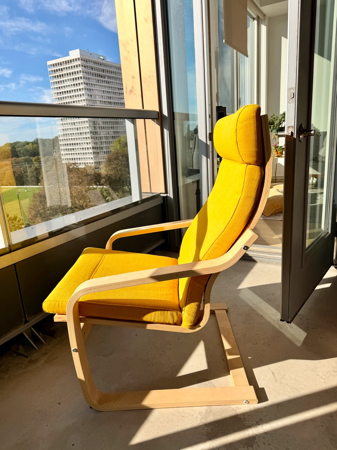 IKEA POÄNG Armchair - Birch Veneer / Kelinge Dark Yellow - photo 2