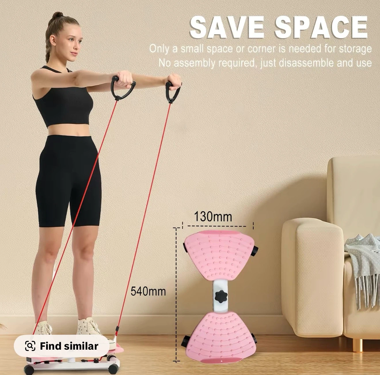 Pink Twisting Waist Exercise Machine