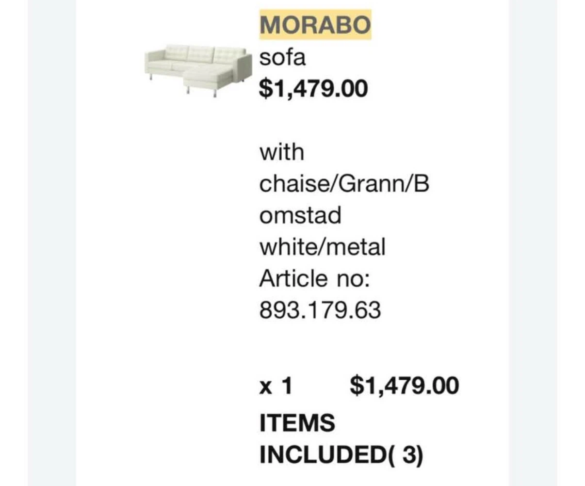 IKEA MORABO Sectional Sofa with Chaise - photo 4