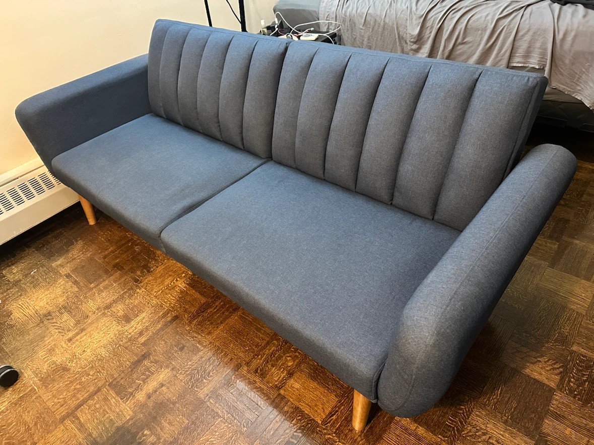 Blue Fabric Convertible Sofa Bed - photo 3