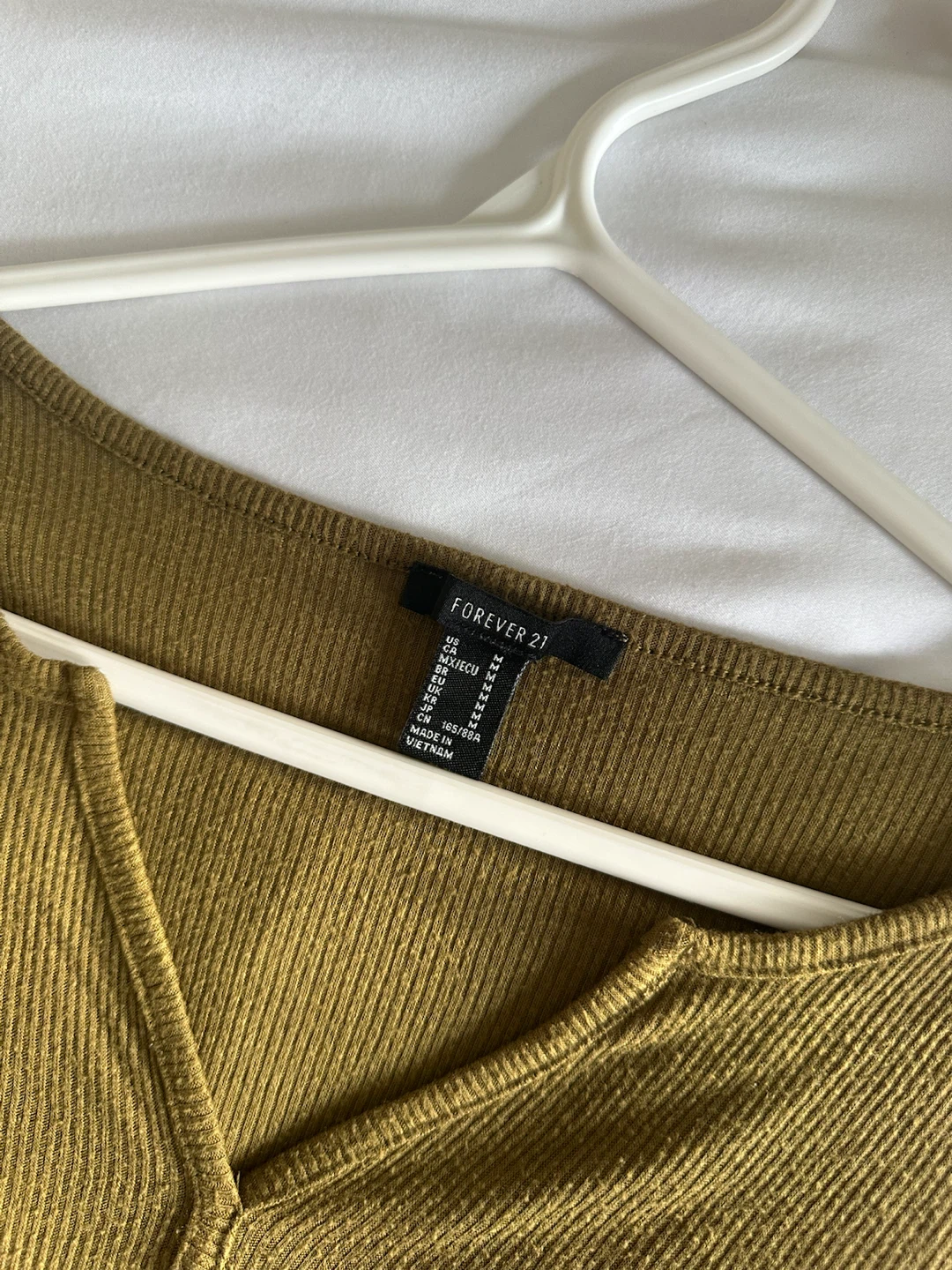 Forever 21 Olive Green Ribbed Long Sleeve Top - photo 3