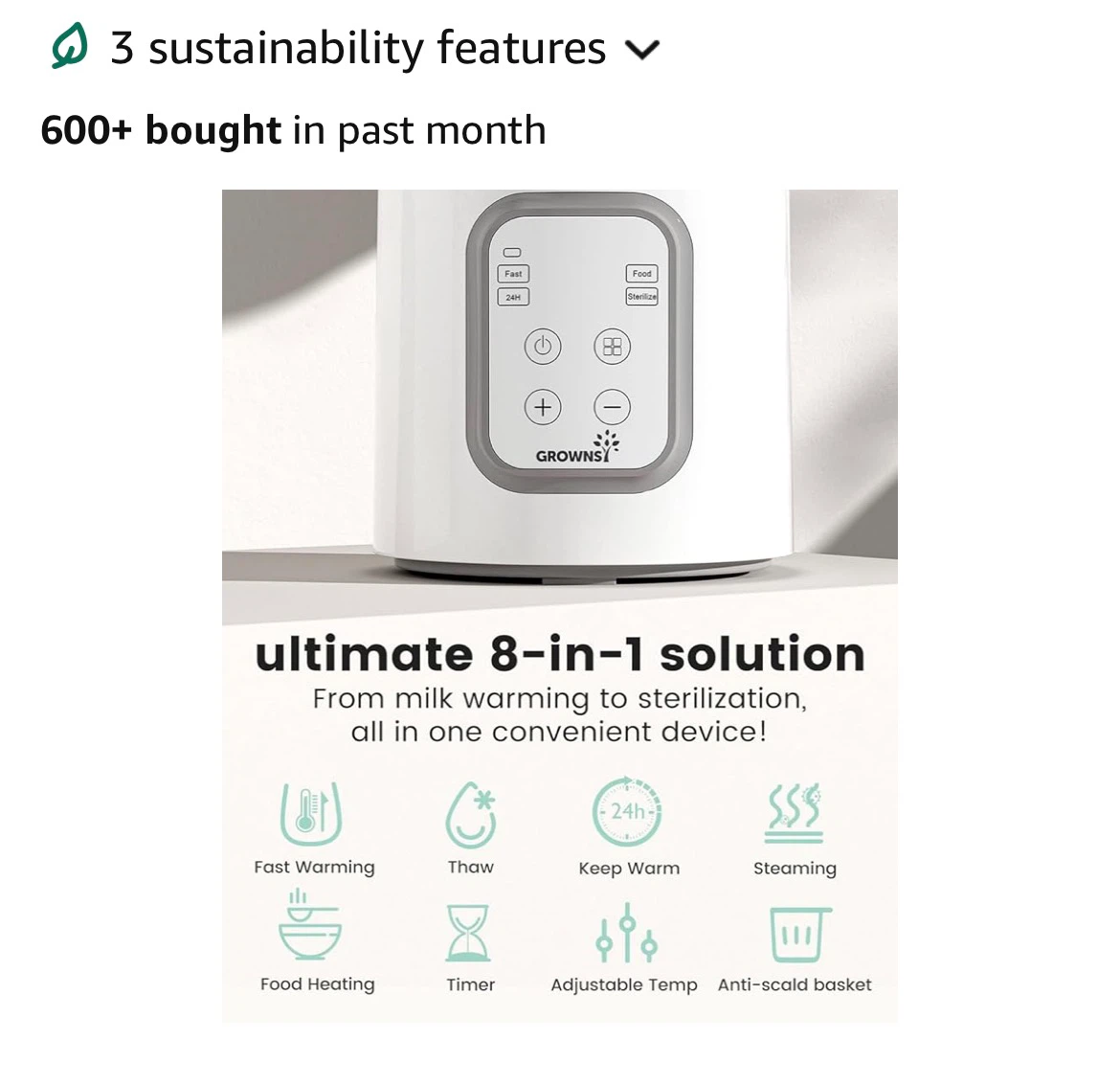 Grownsy 8-in-1 Baby Bottle Warmer Model N1T - photo 5