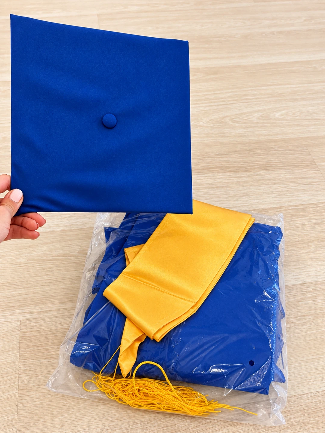 Royal Blue Graduation Cap and Gown Set