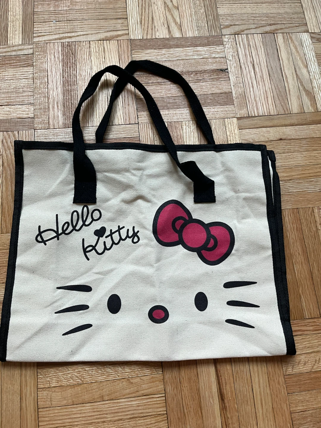 Hello Kitty Cream Canvas Tote Bag **flawed** - photo 2
