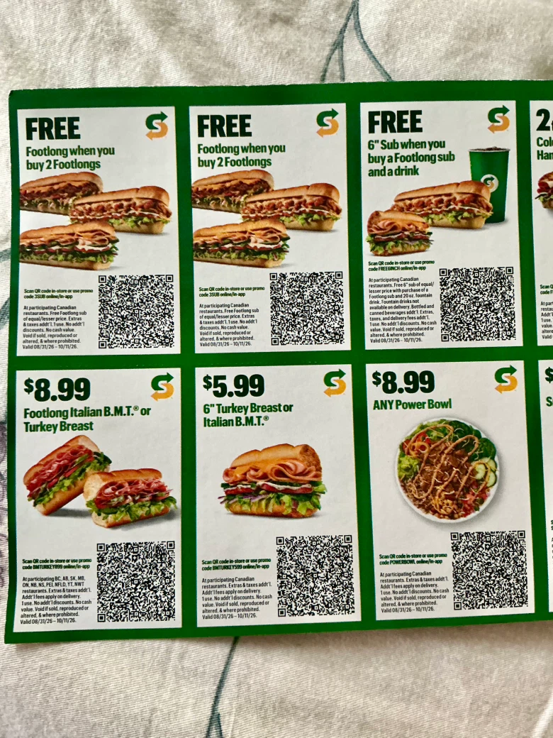 Subway Restaurant Savings Coupons - photo 3