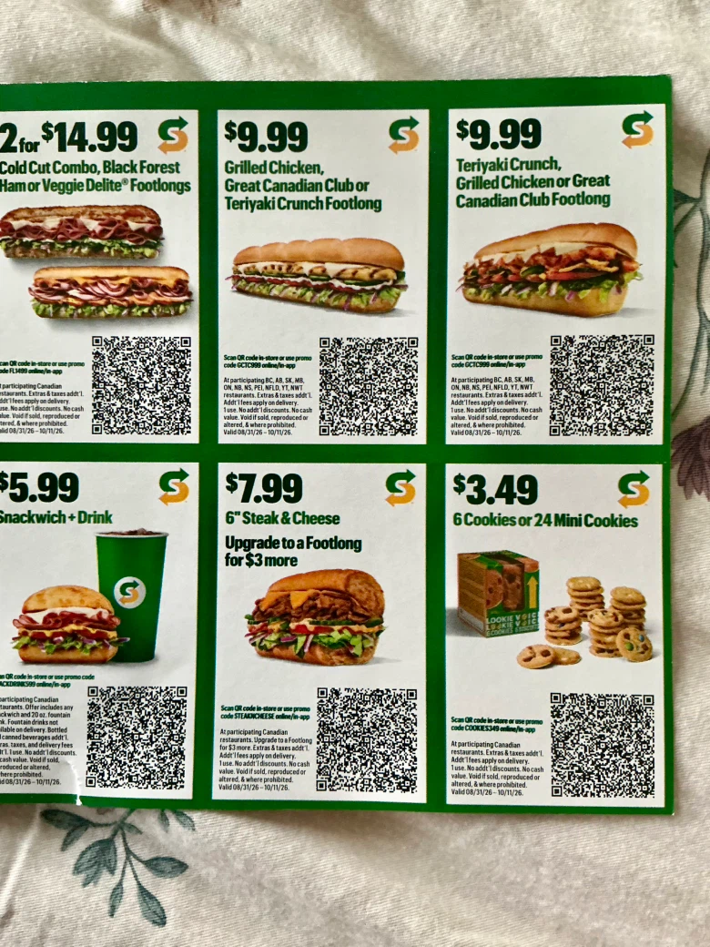 Subway Restaurant Savings Coupons - photo 4