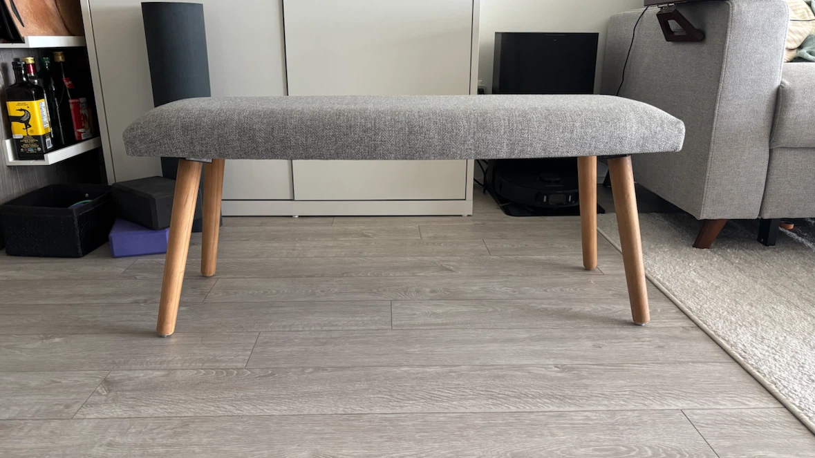 Grey Fabric Upholstered Bench