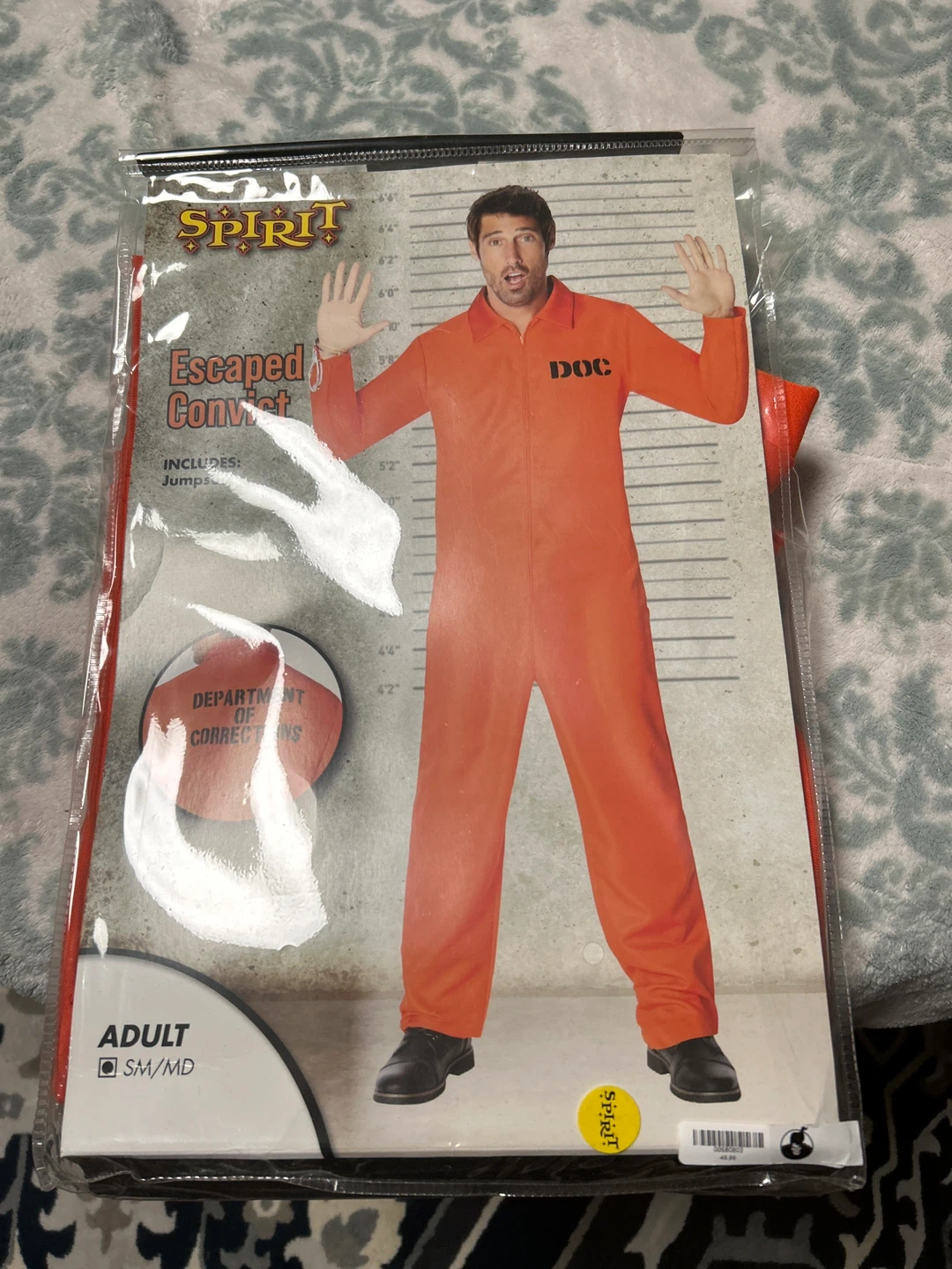 Spirit Halloween Escaped Convict Costume Adult SM/MD