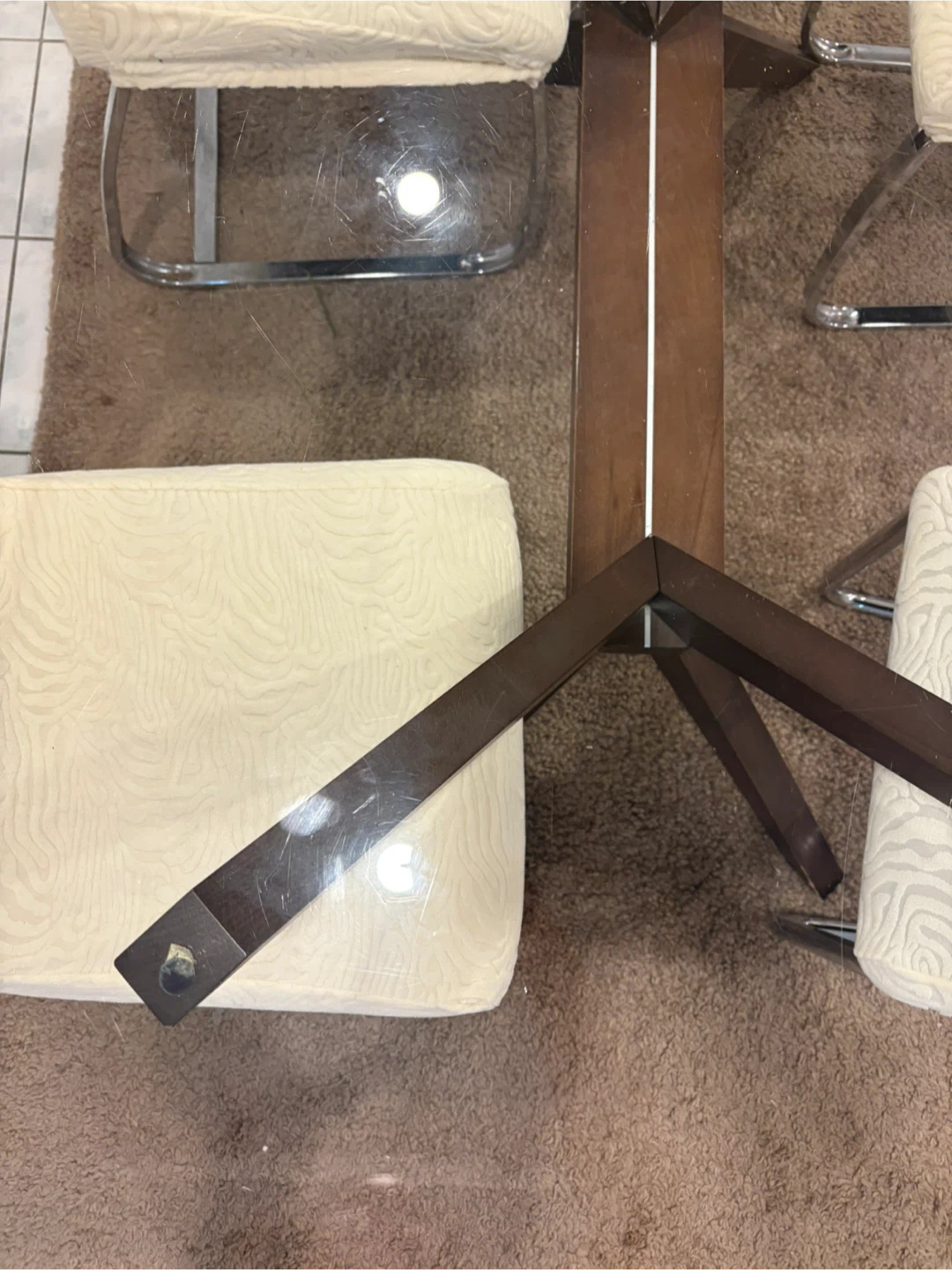 Glass Dining Table (with 5 free chairs!) - photo 2