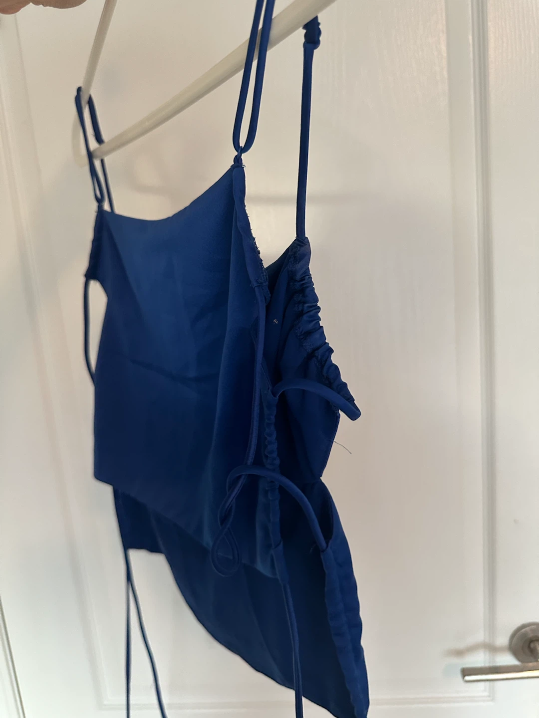 Dynamite Royal Blue Ruched Crop Top - photo 3