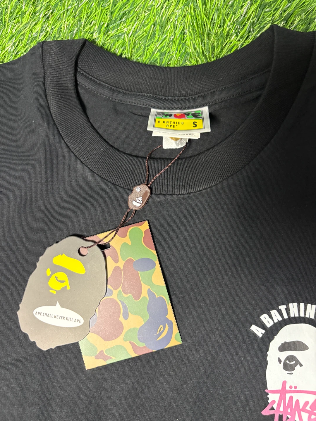 A Bathing Ape x Stussy Black T-Shirt - photo 4