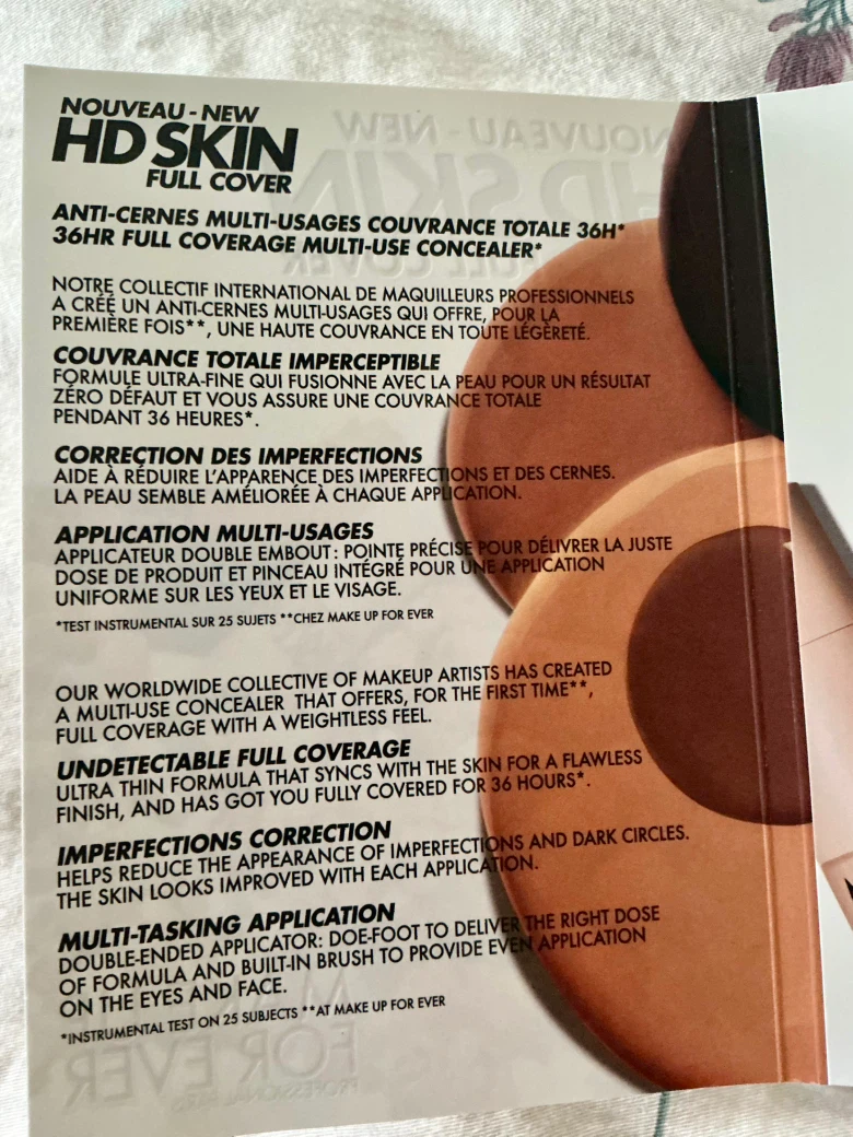 Make Up For Ever HD Skin Concealer Sample Card - photo 5