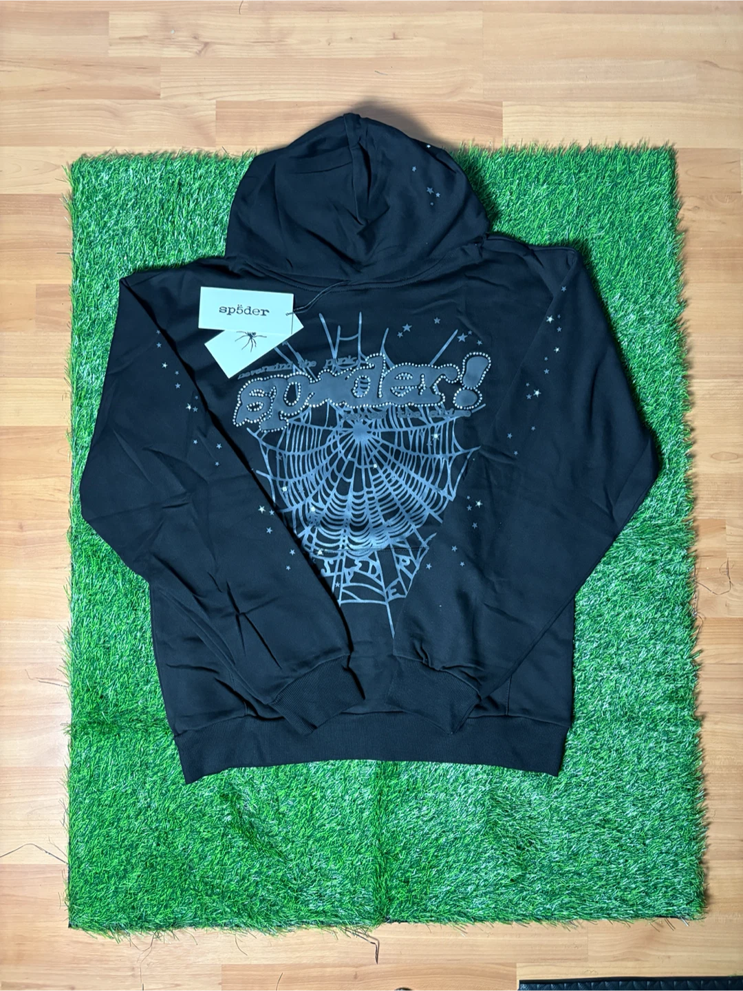 New SP5DER Black Hoodie