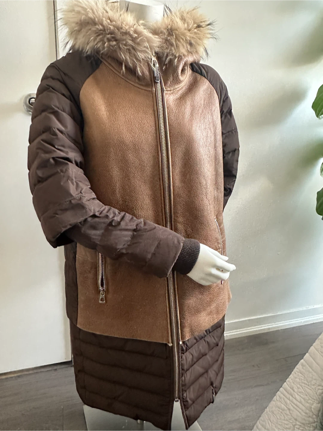 RUDSAK Leather & Down Winter Coat – Size S