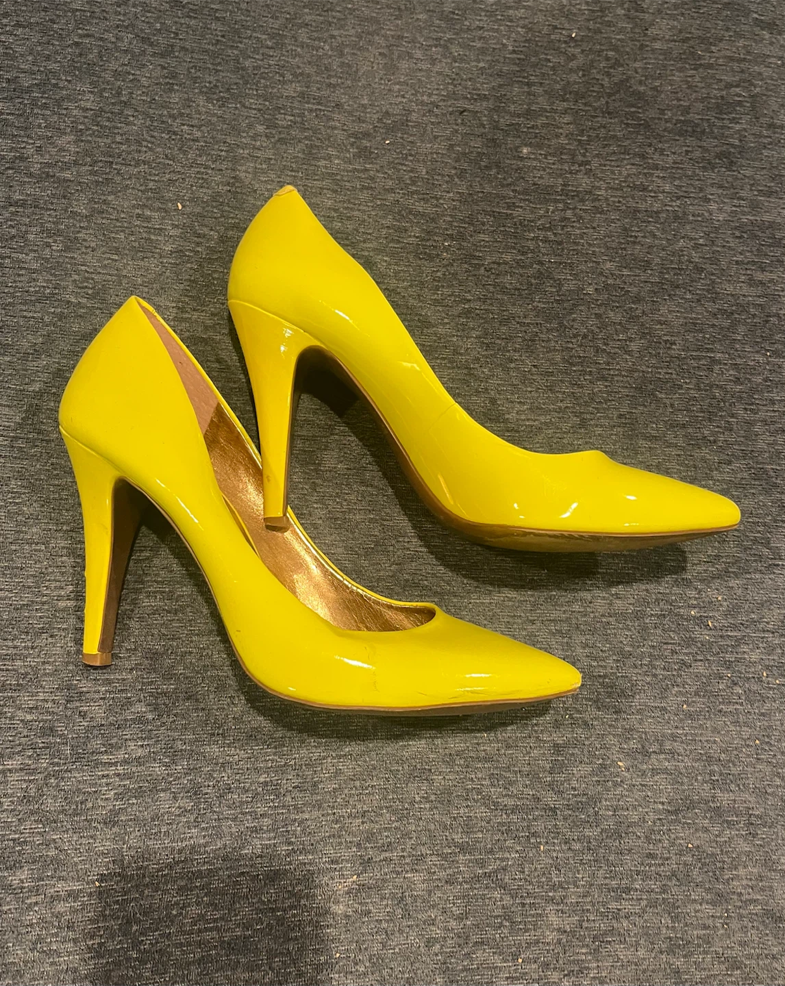 BCBGeneration Yellow Pointed Toe Pumps