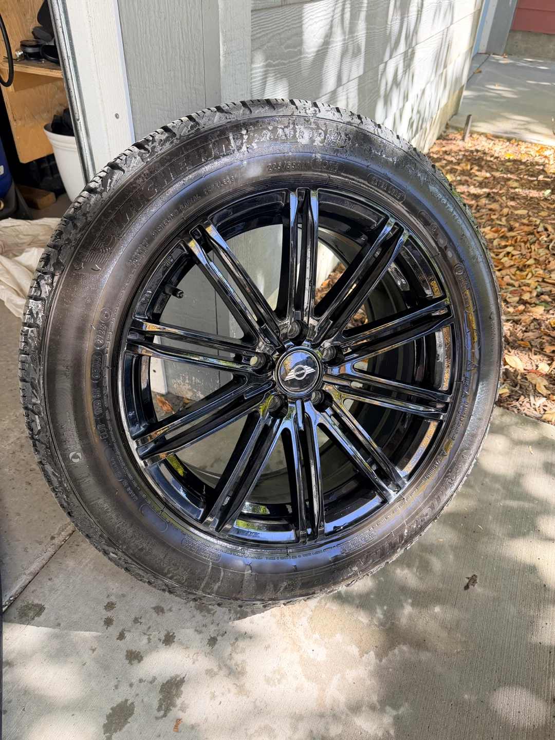 Mini Cooper Black Alloy Wheel with Michelin winter tire set