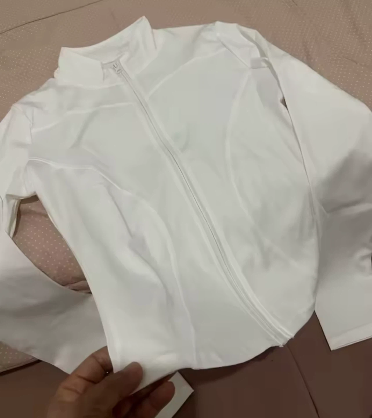 White Zip-Up Athletic Jacket