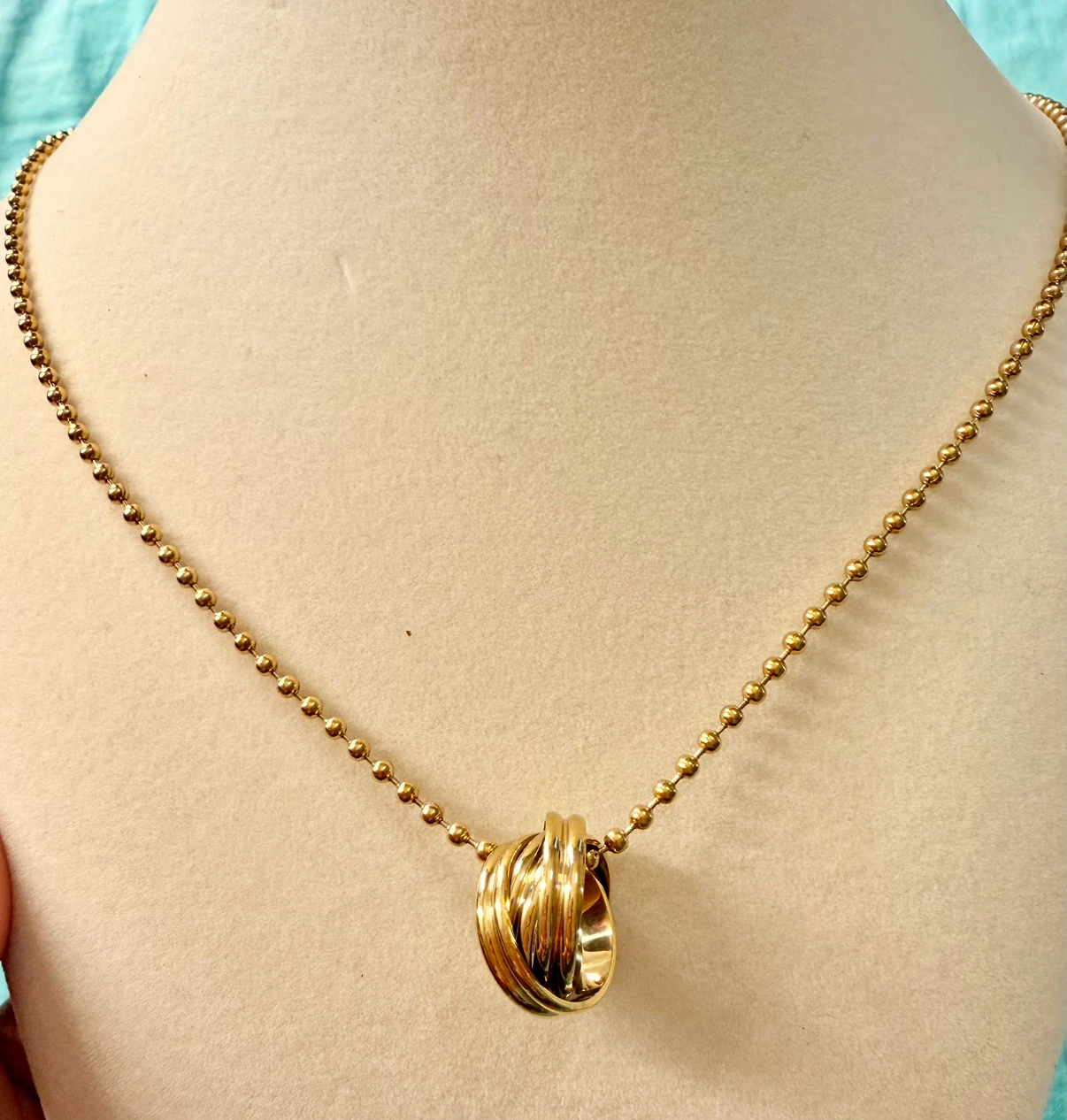 Gold-Tone Multi-Ring Pendant Necklace