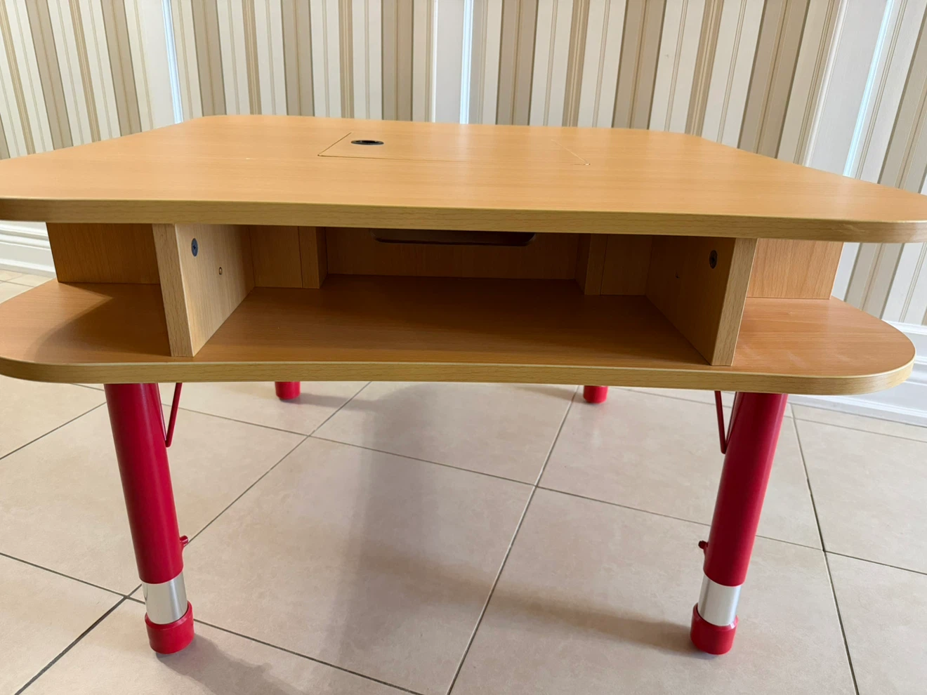 Heavy duty kids wood activity table with storage 34.5” square - photo 3