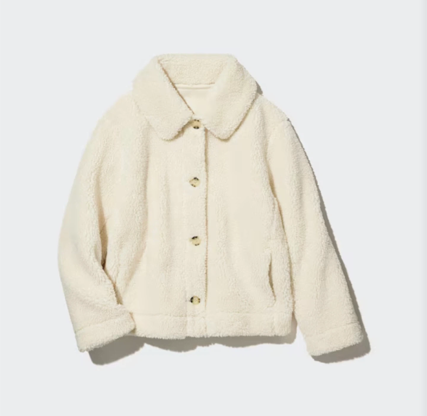 Uniqlo Off-White Fleece Button-Up Jacket - photo 2